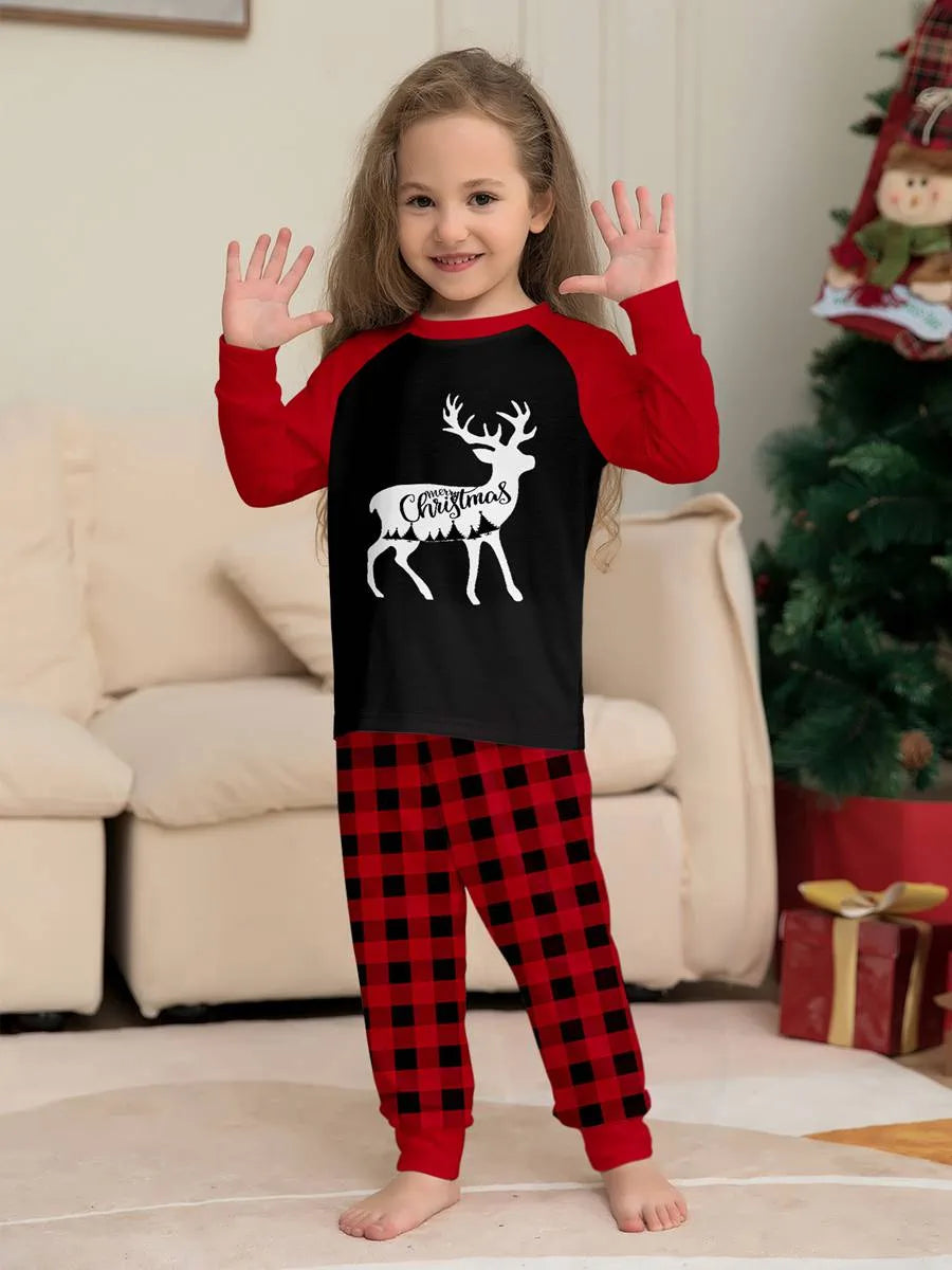 Reindeer Christmas Matching Family Pajamas Pjs Set Sleepwear #24806