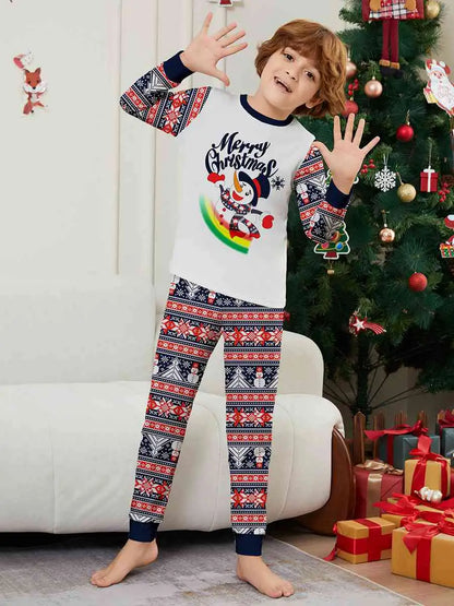 Snowman Family Christmas Pjs Sets Printed Matching Christmas Pajamas