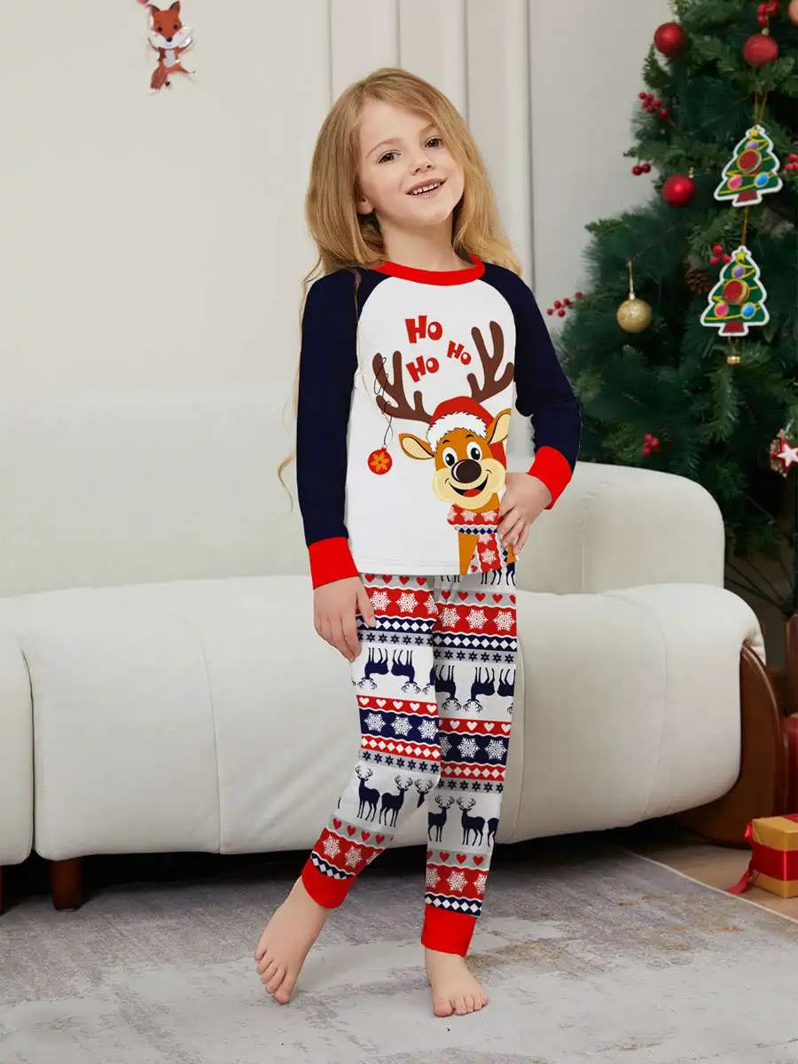 Cute Reindeer Christmas Matching Family Pajamas Pjs Set Sleepwear #242318