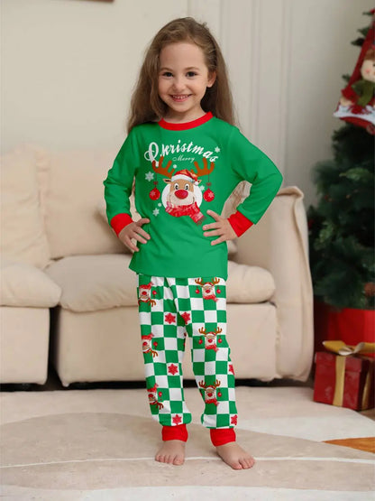 Reindeer Christmas Matching Family Pajamas Holiday Pjs Set Sleepwear #24811