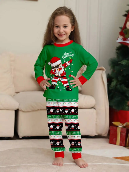 Cool Santa Claus Christmas Matching Family Pajamas Pjs Set Sleepwear #24800