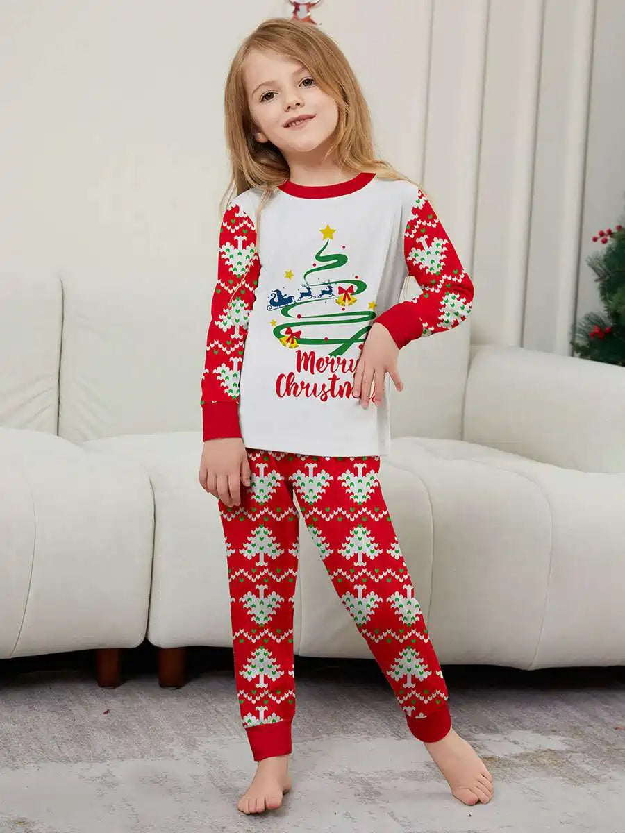 Printed Christmas Holiday Matching Family Pajamas Pjs Set Sleepwear #242302