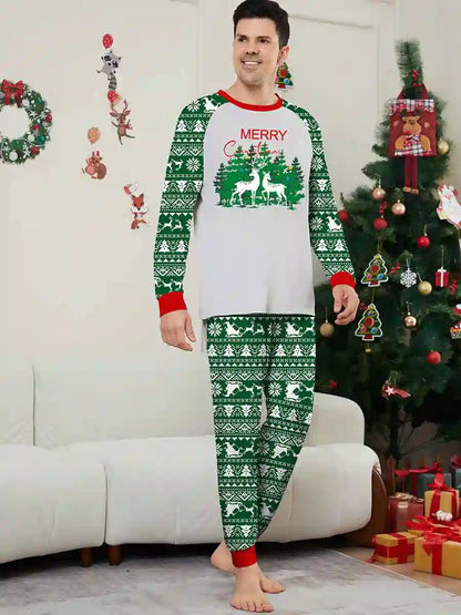 Christmas Holiday Matching Family Pajamas Pjs Set Sleepwear #241152