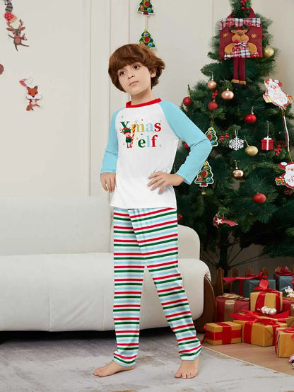 Printed Christmas Matching Family Pajamas Pjs Set #24597