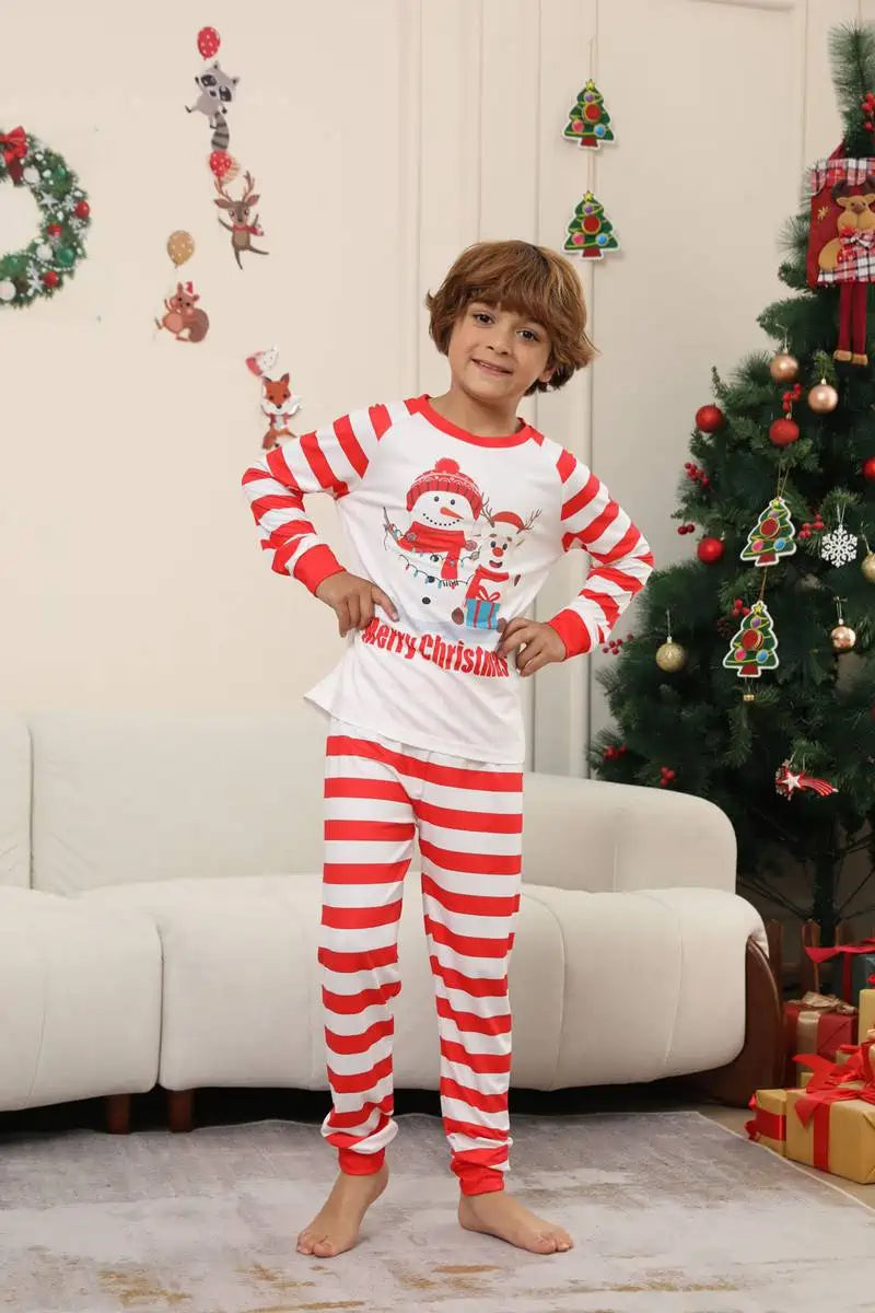 Snowman Christmas Matching Family Pajamas Pjs Set Sleepwear #241107