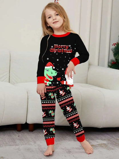 Dinosaur Christmas Matching Family Pajamas Pjs Set #242321