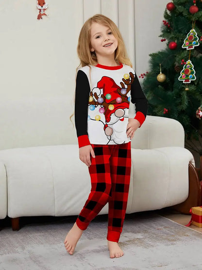 Santa Claus Printed Christmas Matching Family Pajamas Pjs Set Sleepwear #242317