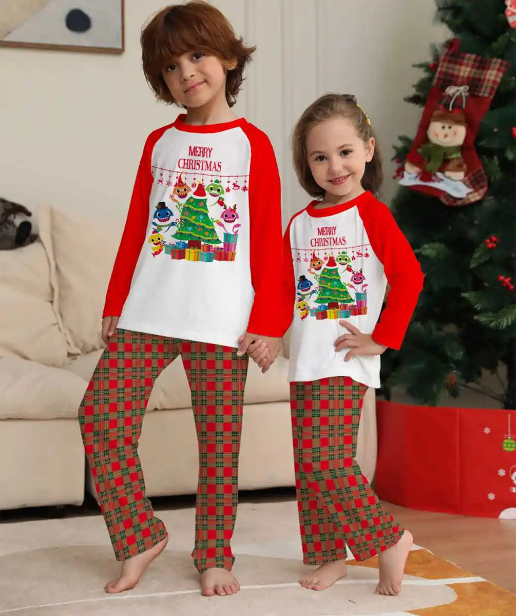 Printed Christmas Matching Family Pajamas Pjs Set Sleepwear #24051