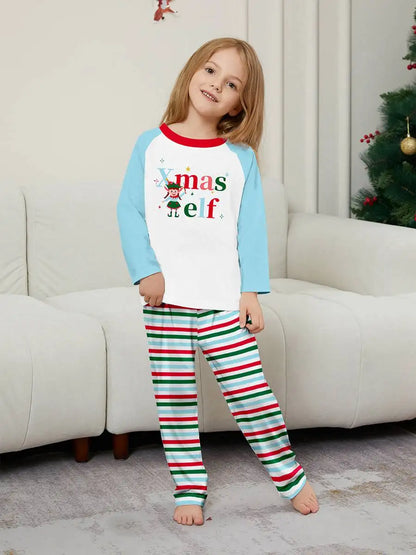 Printed Christmas Matching Family Pajamas Pjs Set #24597