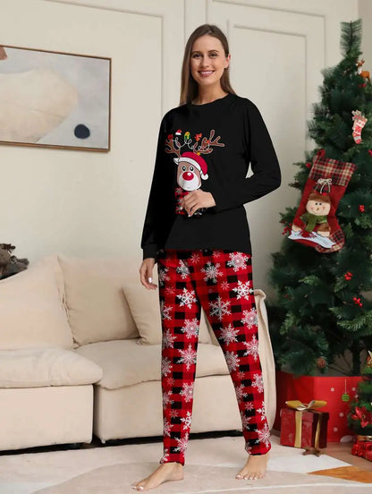 Reindeer Snow Family Matching Christmas Pajamas Sets