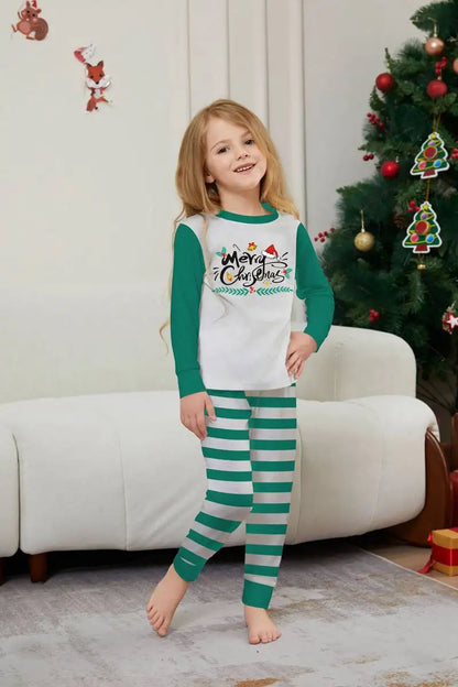 Printed Christmas Matching Family Pajamas Pjs Set #241153