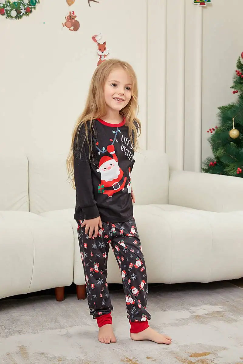 Santa Snowman Christmas Matching Family Pajamas Pjs Set #24501