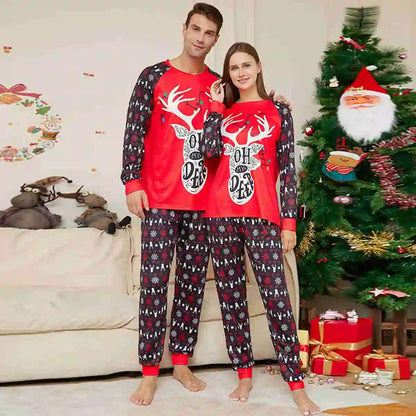 Printed Christmas Matching Family Pajamas Pjs Set #24325