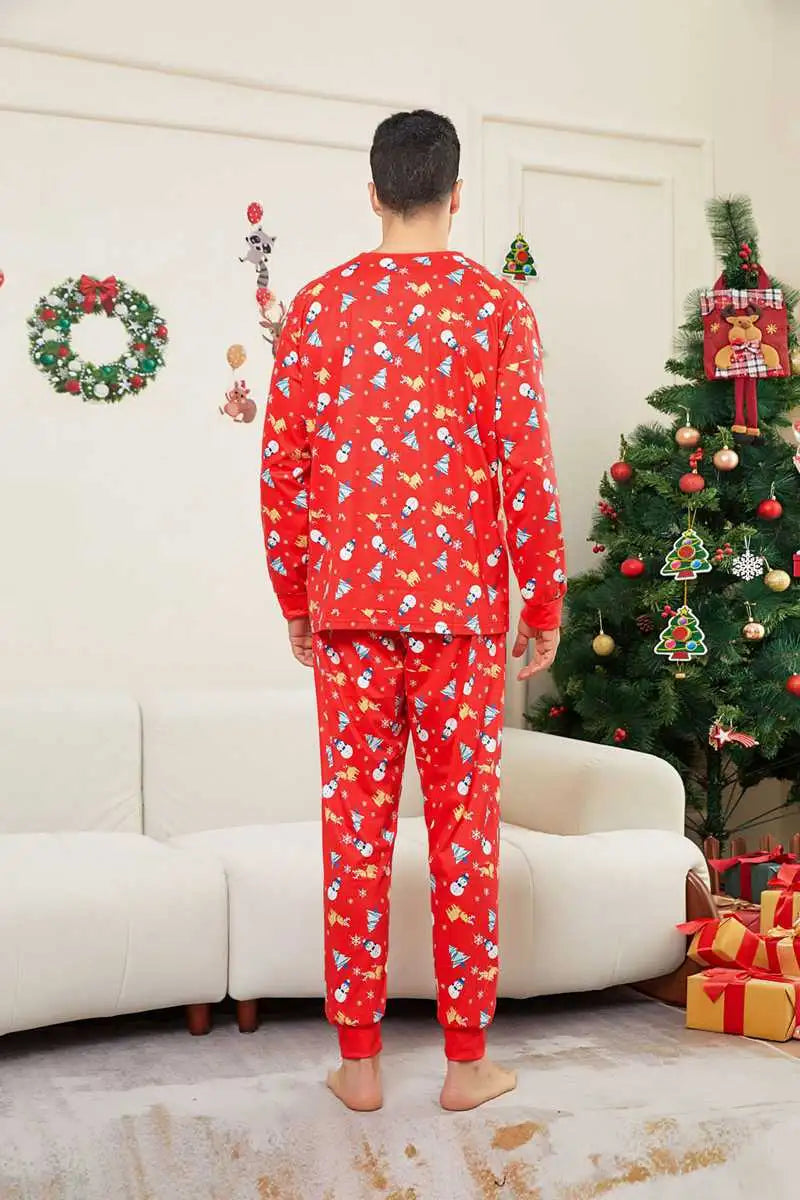 Family Matching Christmas Pajamas Sets Printed Pjs Suit