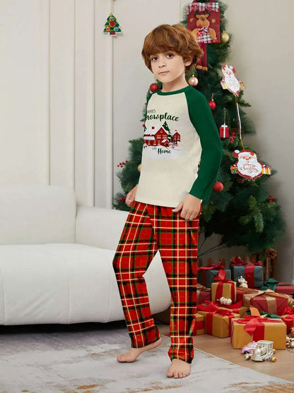 Printed Christmas Matching Family Pajamas Pjs Set #24581