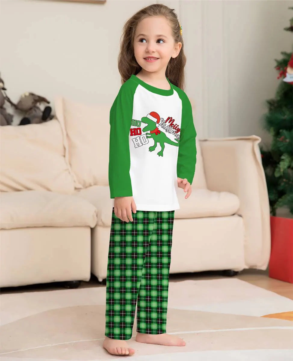 Printed Christmas Matching Family Pajamas Pjs Set #24077