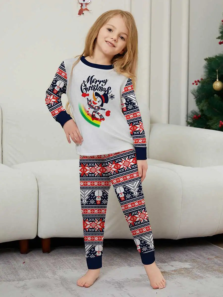 Snowman Family Christmas Pjs Sets Printed Matching Christmas Pajamas