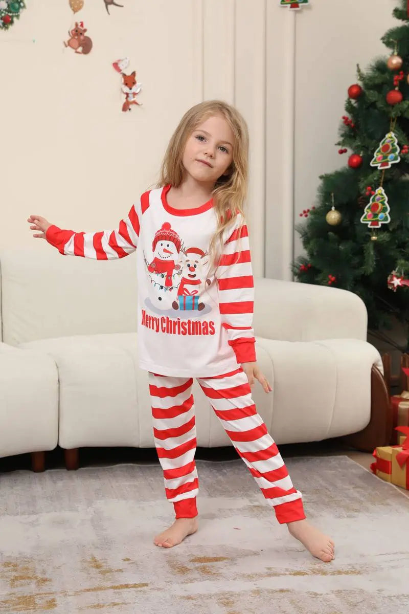 Snowman Christmas Matching Family Pajamas Pjs Set Sleepwear #241107