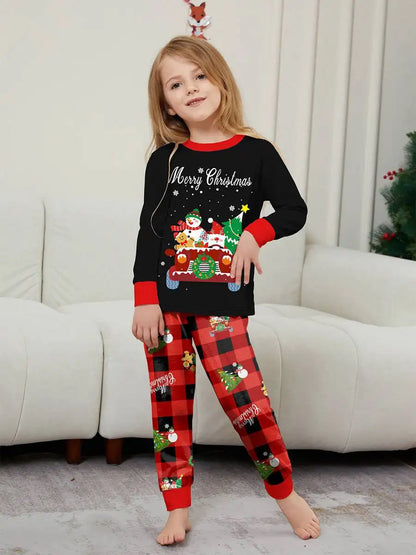 Printed Christmas Matching Family Pajamas Pjs Set #242327