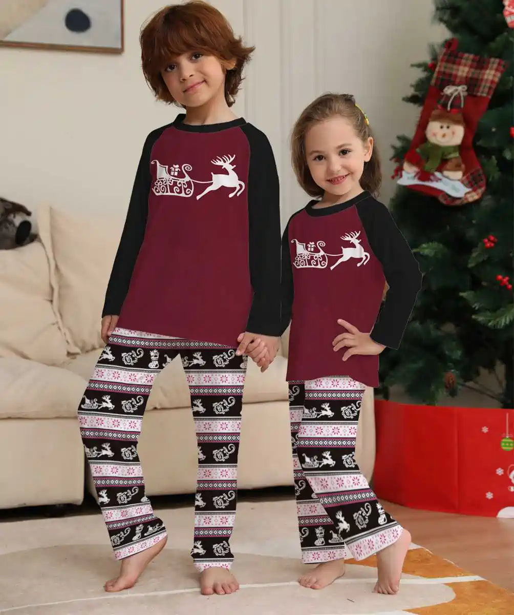 Sledge Christmas Matching Family Pajamas Pjs Set #24095