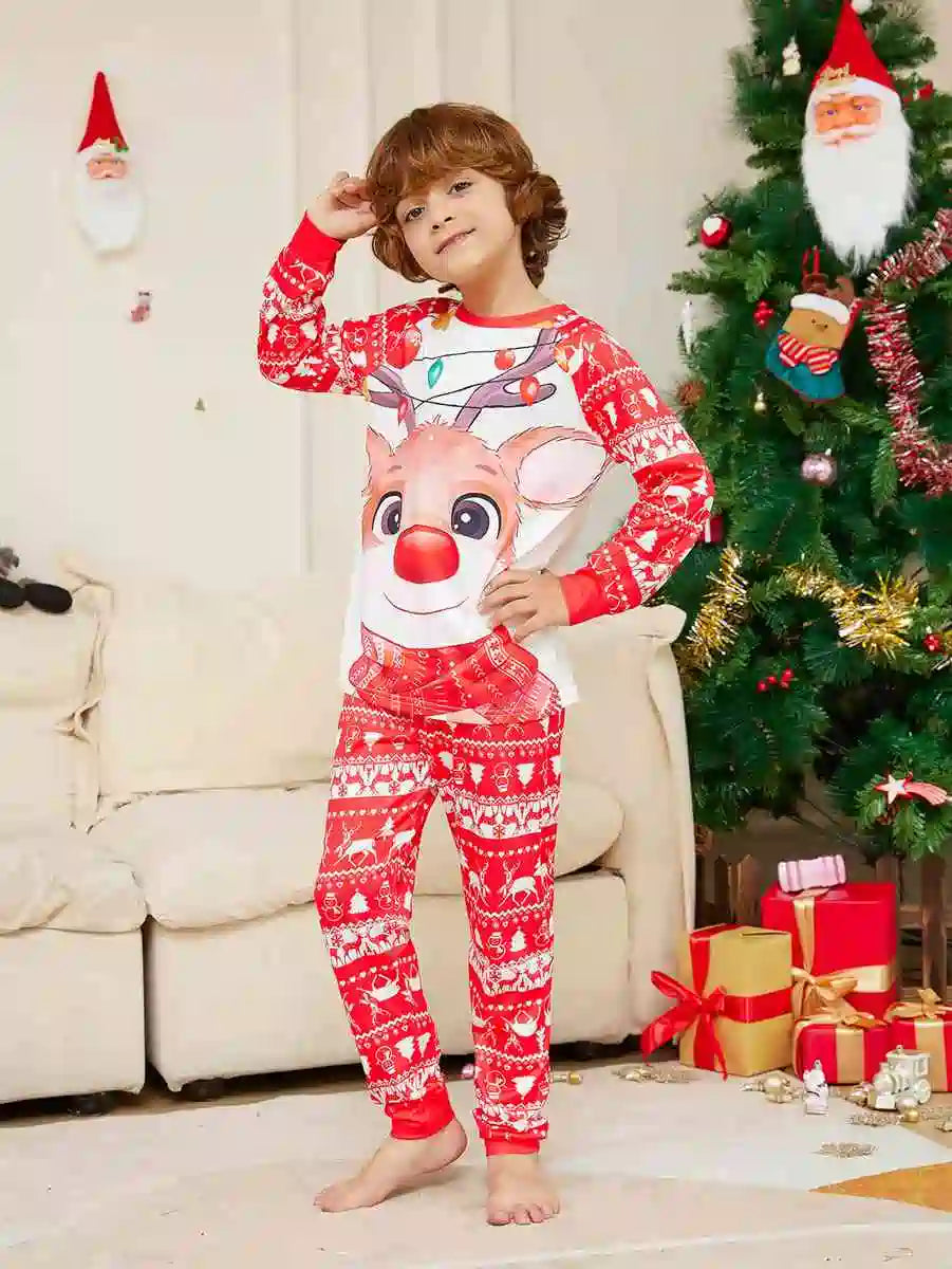 Cute Christmas Matching Family Pajamas Pjs Set Sleepwear #24302