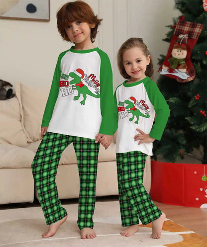 Printed Christmas Matching Family Pajamas Pjs Set #24077