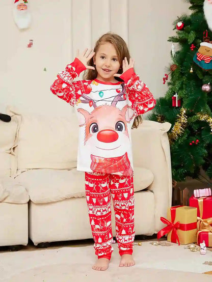 Cute Christmas Matching Family Pajamas Pjs Set Sleepwear #24302