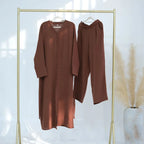 Daily Wear Wrinkle 2 Pieces Set Tops And Pants #25945