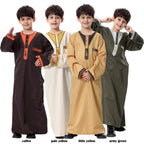 Muslim Boy Arab Embroidery Thobe Thawb