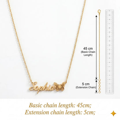 Personalized Name Necklace With Butterfly of Birth