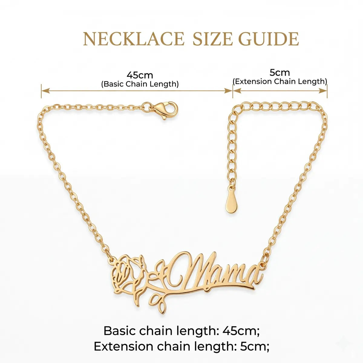 Personalized Name Necklace with Birth Flower #2