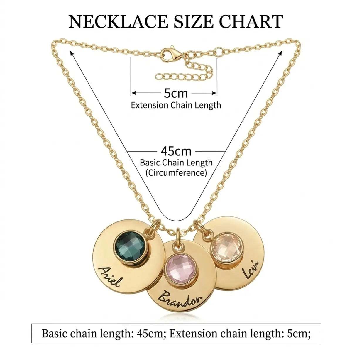 Custom Birthstone Name Necklace For Mom And Family #26Q6