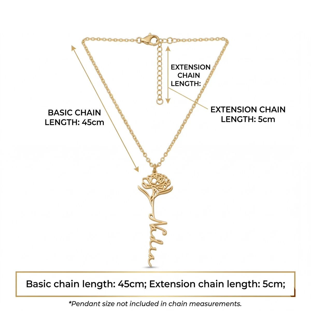 Personalized Name Necklace with Birth Flower
