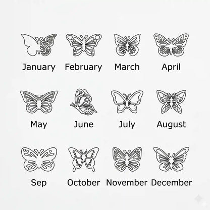 Personalized Name Necklace With Butterfly of Birth