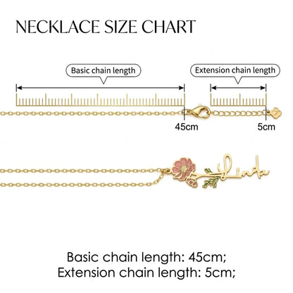 Personalized Name Necklace with Birth Flower #4