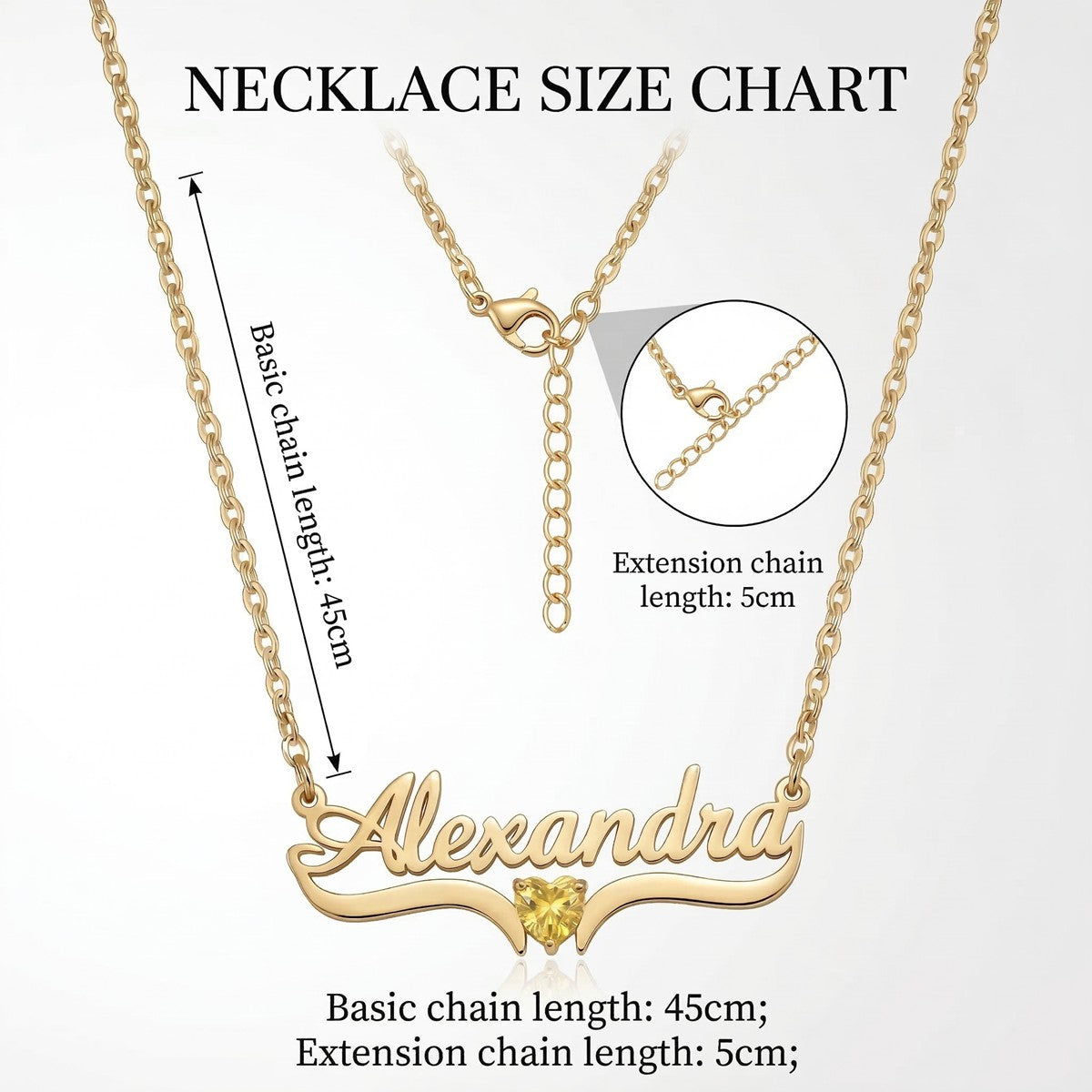 Custom Birthstone Name Necklace - Personalized Jewelry - Gold/Silver - Gift For Mom/Grandmother/Girlfriend - #1ZX