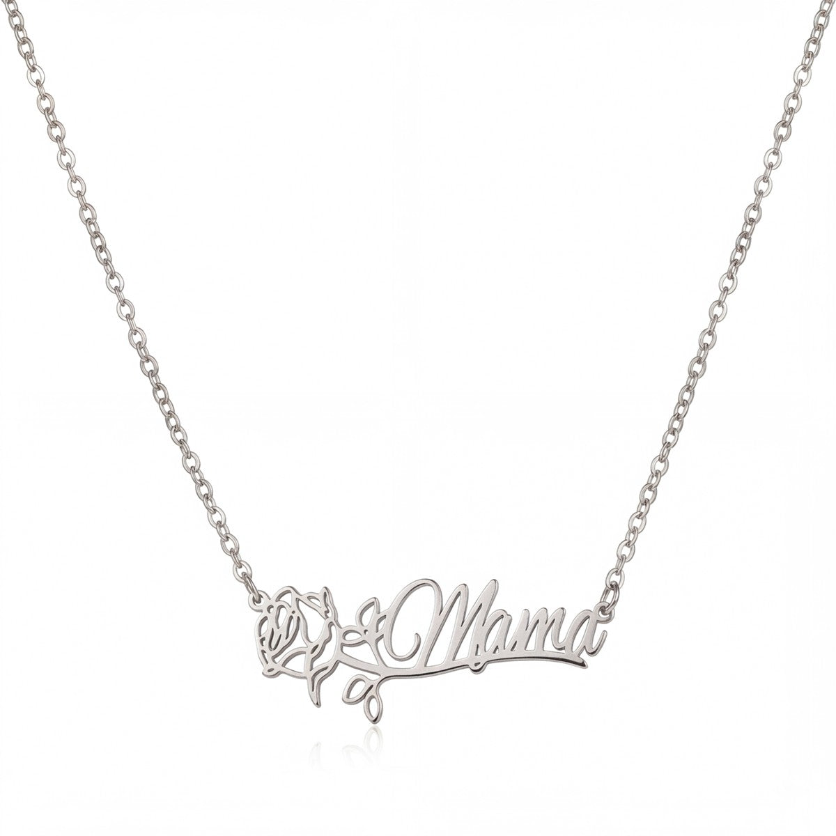 Personalized Name Necklace with Birth Flower #2