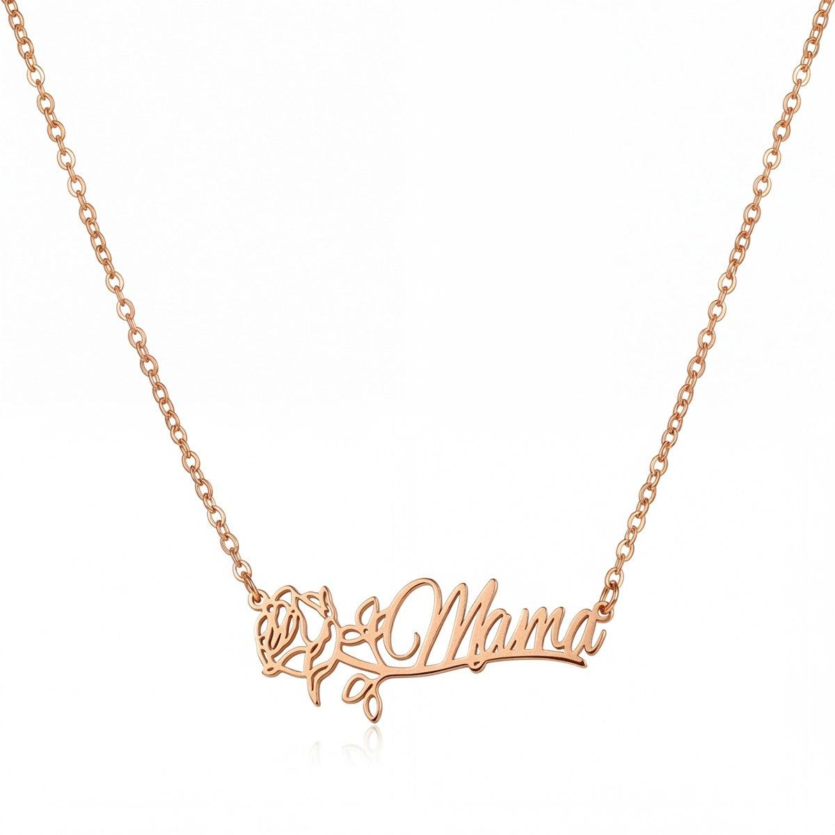 Personalized Name Necklace with Birth Flower #2