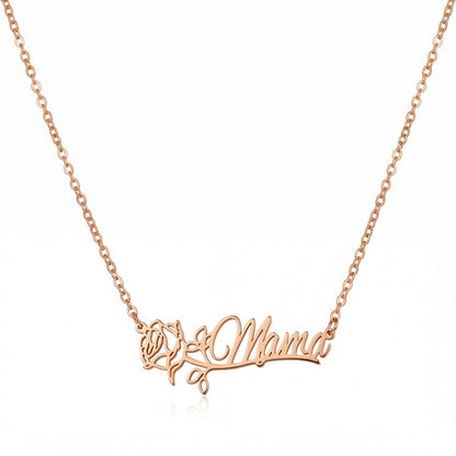 Personalized Name Necklace with Birth Flower #2