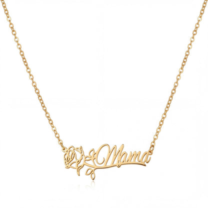 Personalized Name Necklace with Birth Flower #2