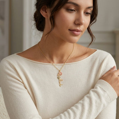 Personalized Name Necklace with Birth Flower #4