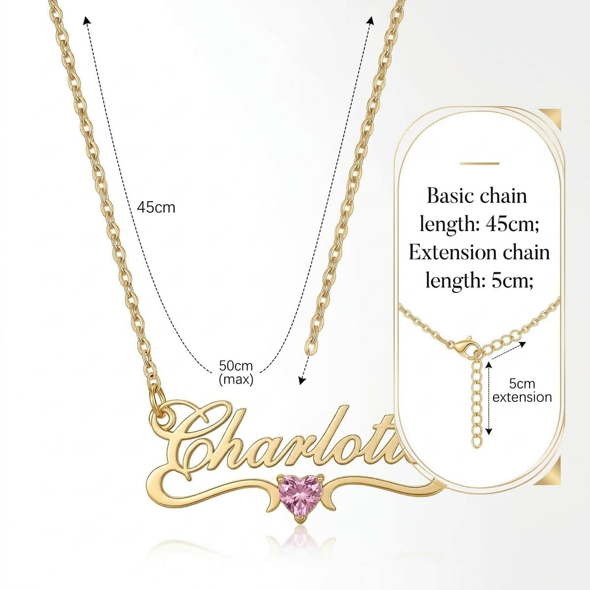 Custom Birthstone Name Necklace - Personalized Jewelry - Gold/Silver - Gift For Mom/Grandmother/Girlfriend - #6ZX
