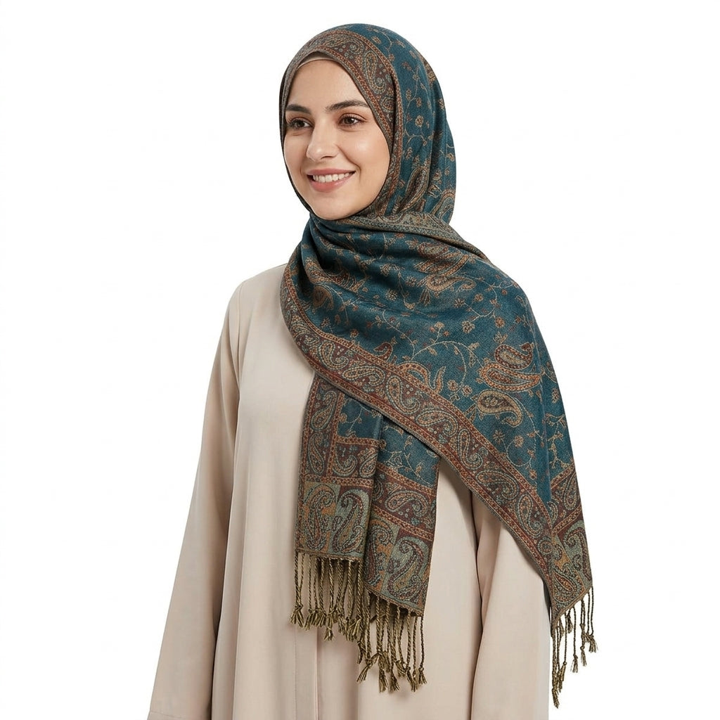 Muslim Women Embroidery Tassel Hijab Scarf #26VS737