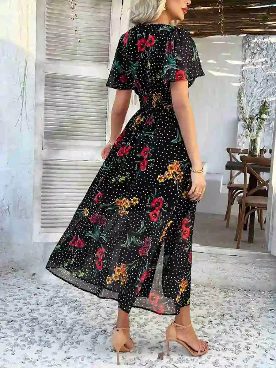 Bohemia V-Neck Printed Women Dress #2523048