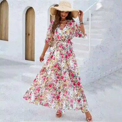 Printed Waist Dress #252393