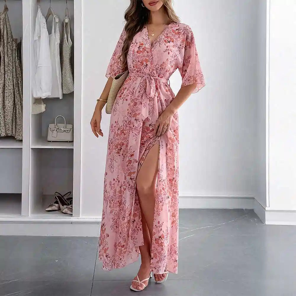 Printed Waist Dress #252393