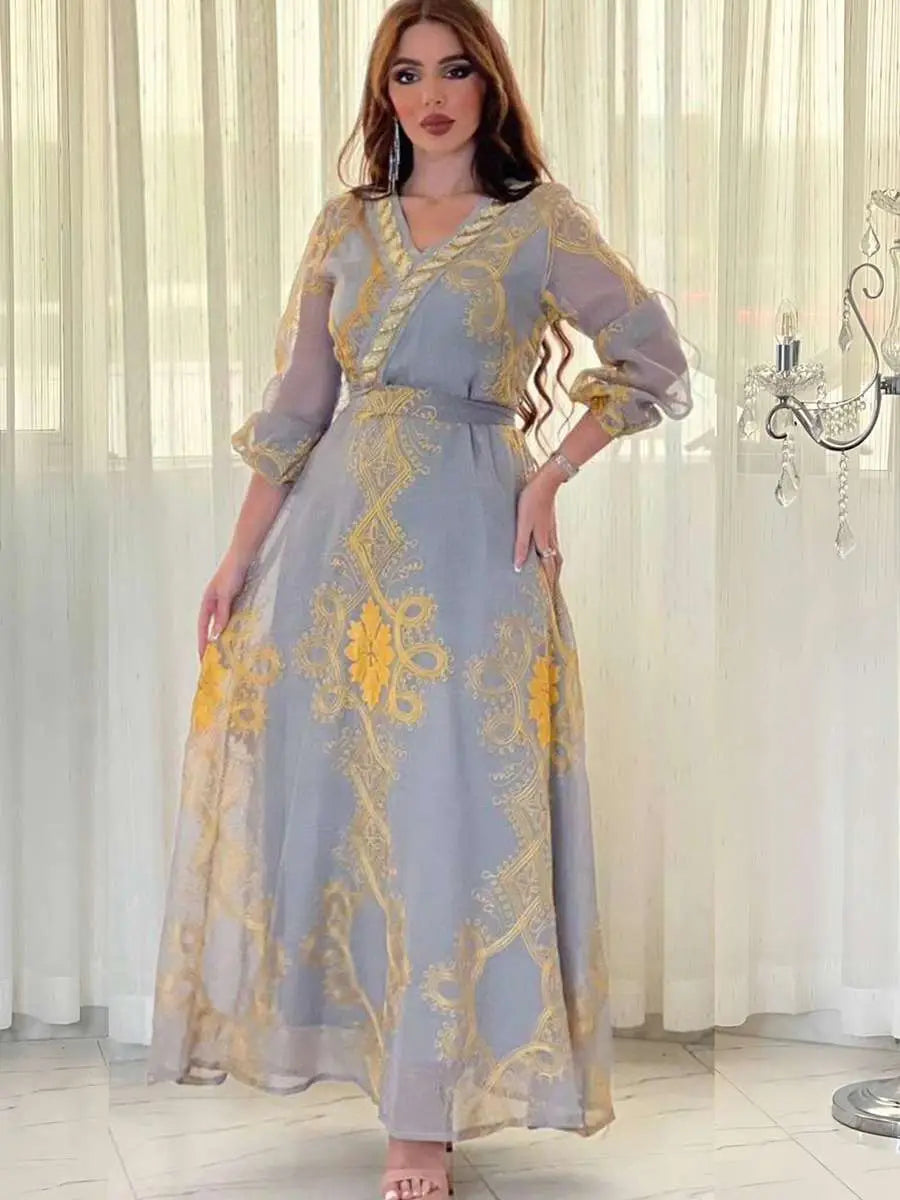 Eid Dress Embroidery Sequins Caftan Kaftan Dress