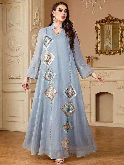 Eid Sequins Caftan Kaftan Jalabiya For Party And Wedding