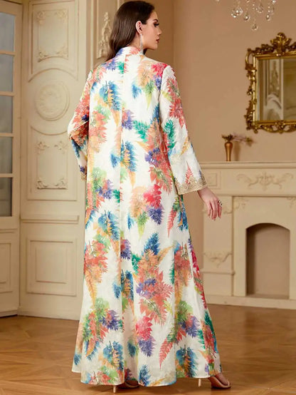 Floral Printed Eid Caftan Kaftan Dress Jalabiya