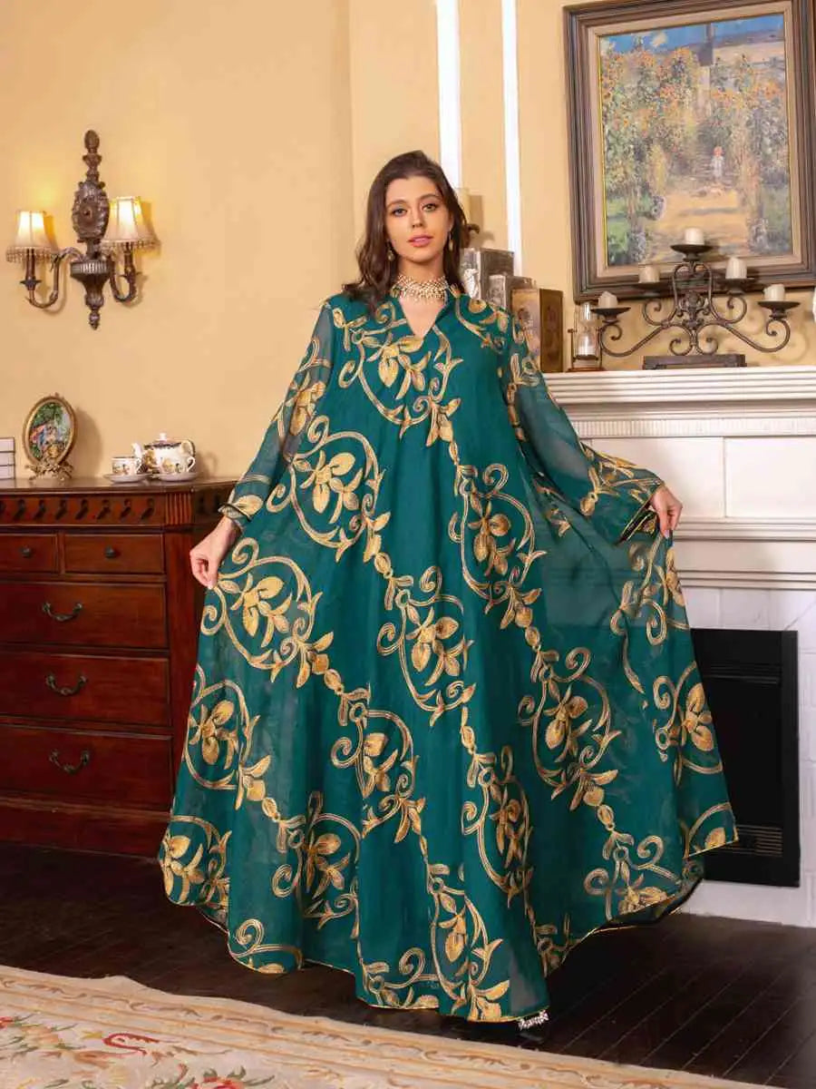 Eid Dress Elegant Doris Embroidery Kaftan Dress Caftan